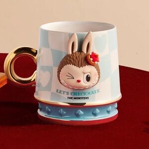Labubu the monsters let’s checkmate mug blue